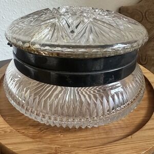 Antique Pairpoint Dresser Box 6 Inch Cut Crystal Glass Lid AS IS PARTS REPAIR